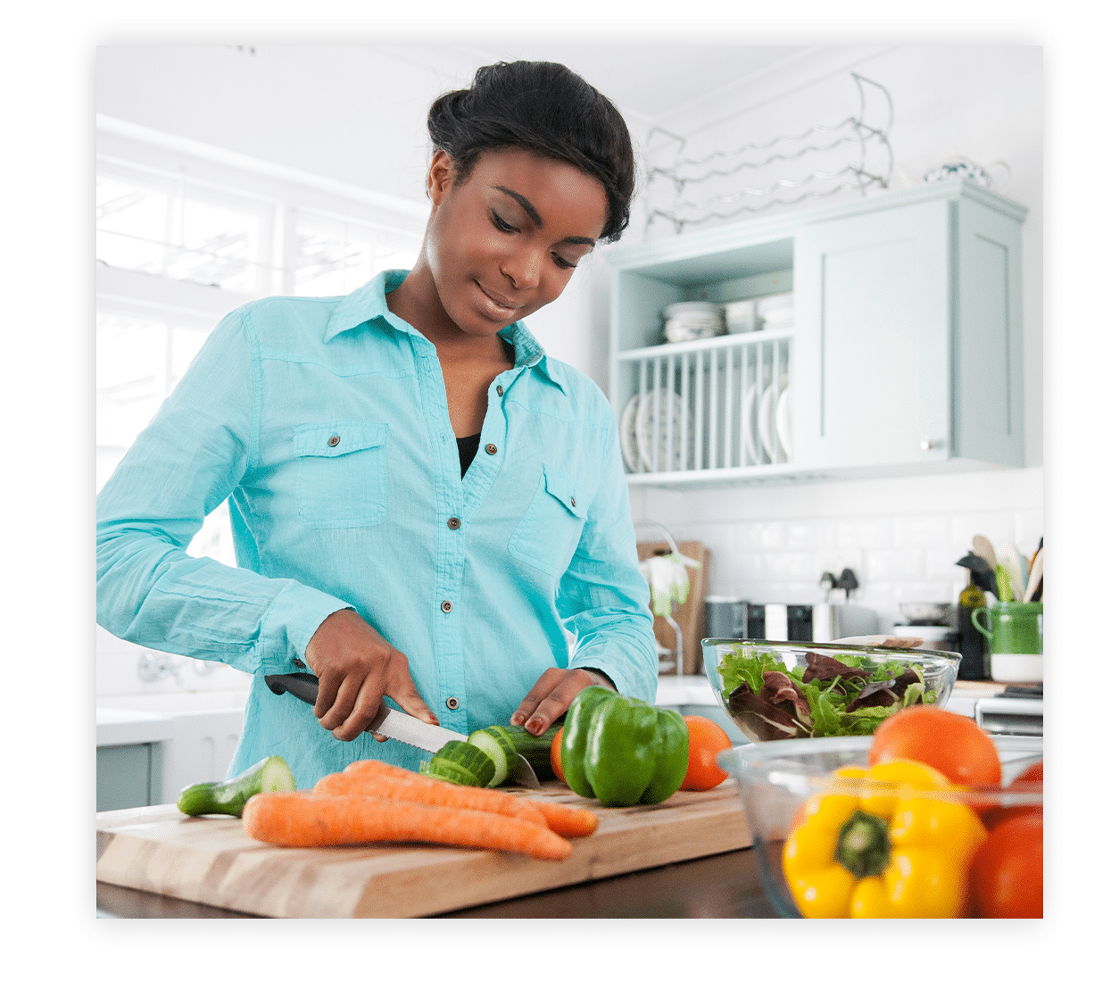 a person preparing food in a kitchen